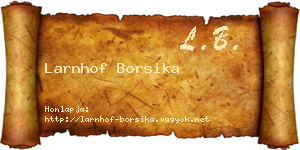 Larnhof Borsika névjegykártya